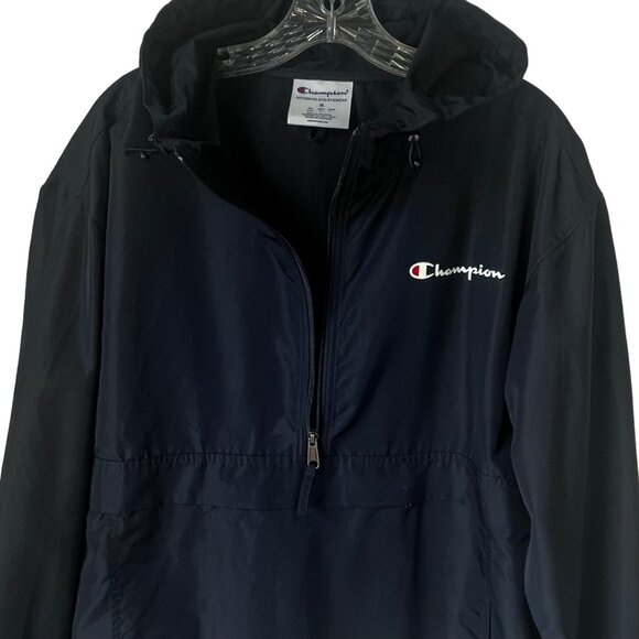 Champion Authentic Activewear Pullover Hoodie Jacket Mens Medium Black - Picture 6 of 11